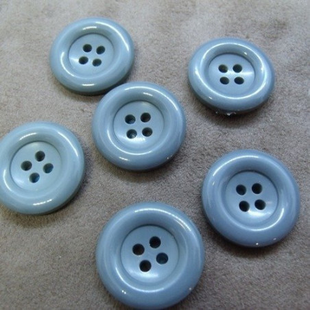 bouton acrylique à 4 trous gris,23 mm, vendu par 6