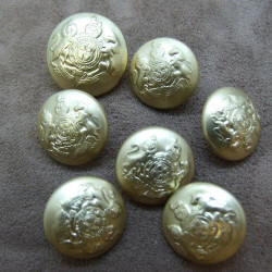 LOT DE 6 boutons acrylique or