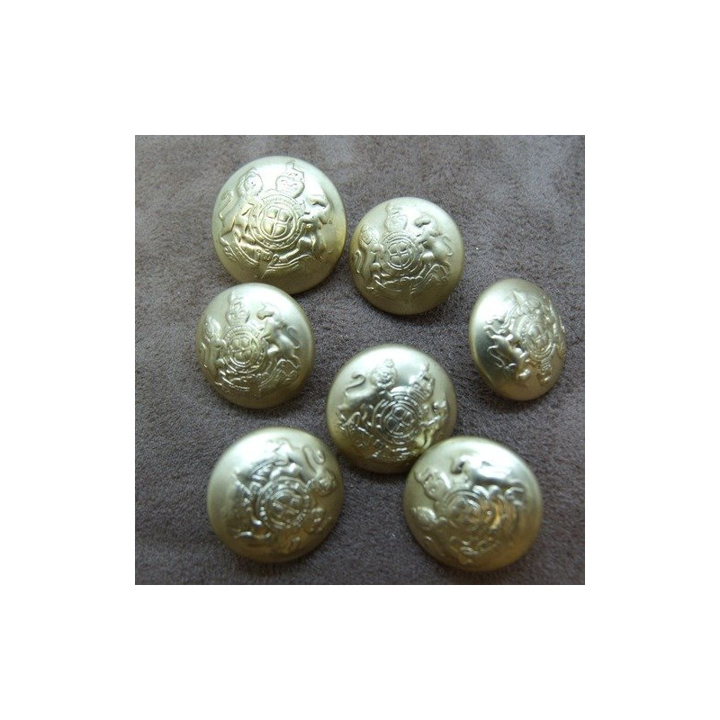 LOT DE 6 boutons acrylique or