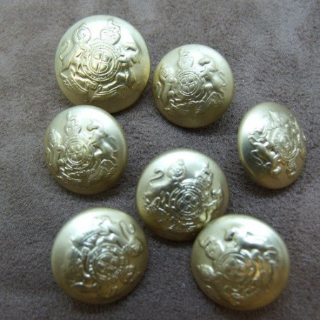 LOT DE 6 boutons acrylique or