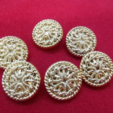 bouton acrylique or,22 mm,vendu par 6