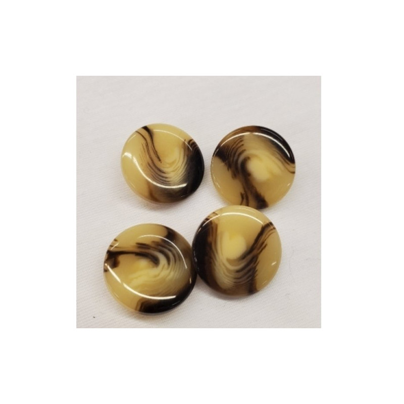 bouton acrylique beige et marron ,22 mm,vendu par 6