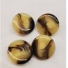 bouton acrylique beige et marron ,22 mm,vendu par 6