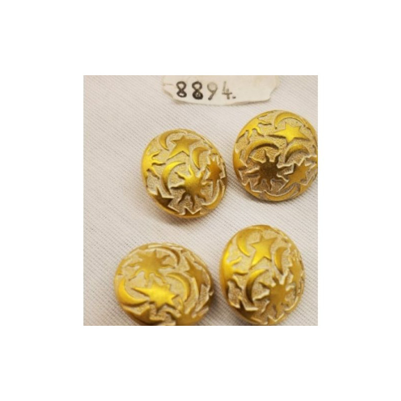bouton bouton acrylique composé blanc et or,18 mm ,soit 0,83 € l'unité