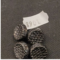 bouton acrylique noir façon lézard, 25 mm, vendu par 6