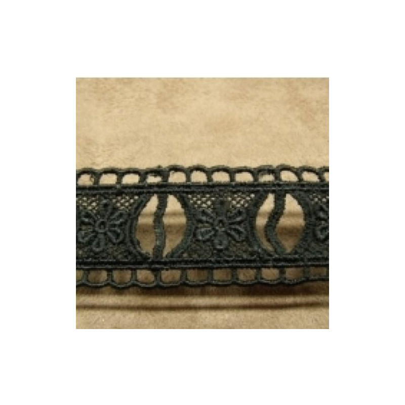 GUIPURE coton noir 3 cm
