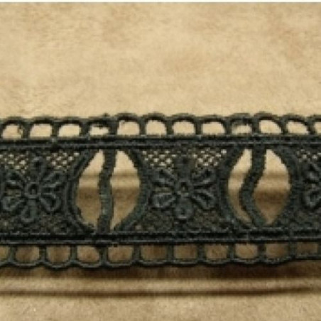 GUIPURE coton noir 3 cm