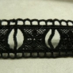 GUIPURE coton noir 3 cm