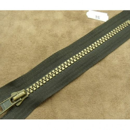 FERMETURE FORTE MARRON ,15 cm, MAILLE INJECTEE N°5 BRONZE