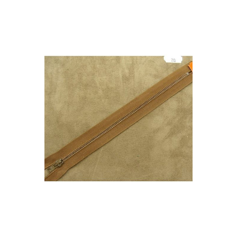 FERMETURE METALIQUE BEIGE /MAILLE N°5 OR 20 cm