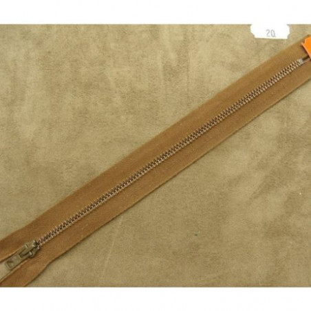 FERMETURE METALIQUE BEIGE /MAILLE N°5 OR 20 cm