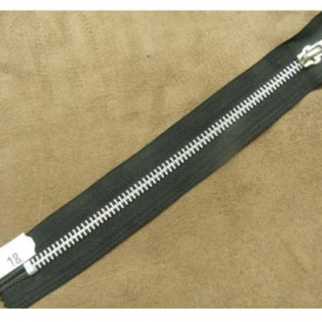 FERMETURE METALIQUE NOIR /MAILLE N°5 ARGENT ,18 cm