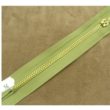 FERMETURE METALIQUE VERT /MAILLE N°5 OR,16 cm