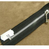 FERMETURE METALIQUE NOIR /MAILLE N°3 ARGENT ,10 cm