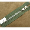FERMETURE METALIQUE VERT KAKI MAILLE N°5 ARGENT,10 cm