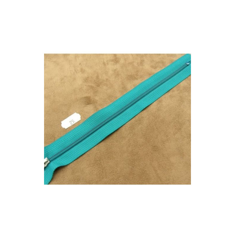 FERMETURE FORTE BLEU TURQUOISE,MAILLE SPIRALE N°4 ,25 cm