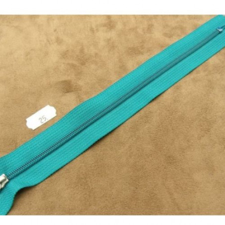 FERMETURE FORTE BLEU TURQUOISE,MAILLE SPIRALE N°4 ,25 cm