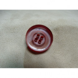 BOUTON POLYESTER A 4 TROUS- ROUGE