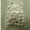 PERLES ACRYLIQUE Blanche  légèrement rose -0,6 cm pour bijoux