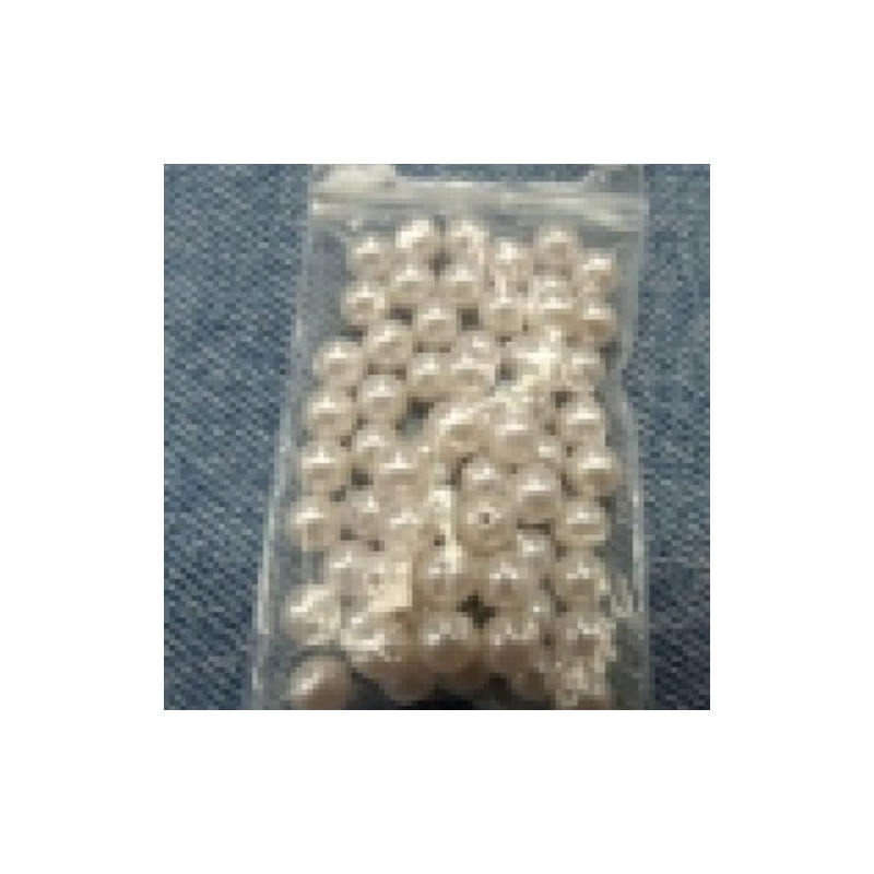 PERLES ACRYLIQUE Blanche  légèrement rose -0,6 cm pour bijoux