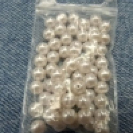 PERLES ACRYLIQUE Blanche légèrement rose -0,6 cm pour bijoux