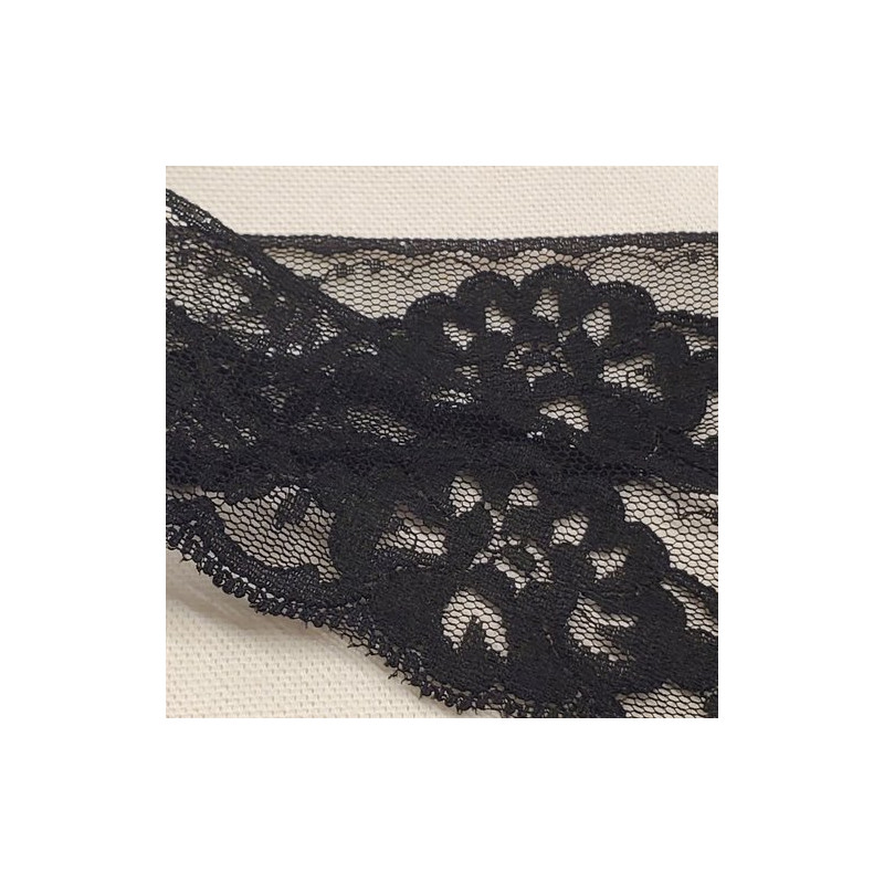 Dentelle de calais noire 4 cm