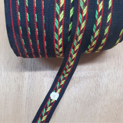 destockage réversible polyester et coton vert & jaune fluo 25 mm