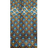 Tissu Wax Africain  Motif Géométrique Bleu & Doré 120 cm