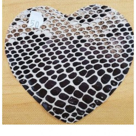 COUDIERE SIMILI CUIR PYTHON MOTIF COEUR LARGEUR 10 CM /HAUTEUR 10 CM