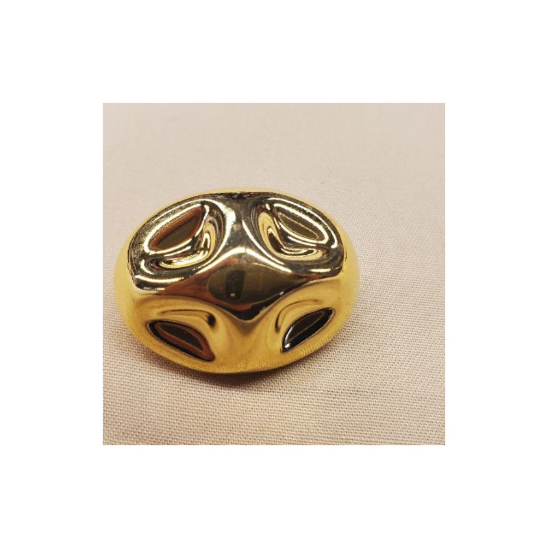 Bouton bijou rectangle en métal doré longueur 47 mm x largeur 31 mm