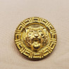 Bouton bijou en métal doré  tête de tigre en relief 23 mm