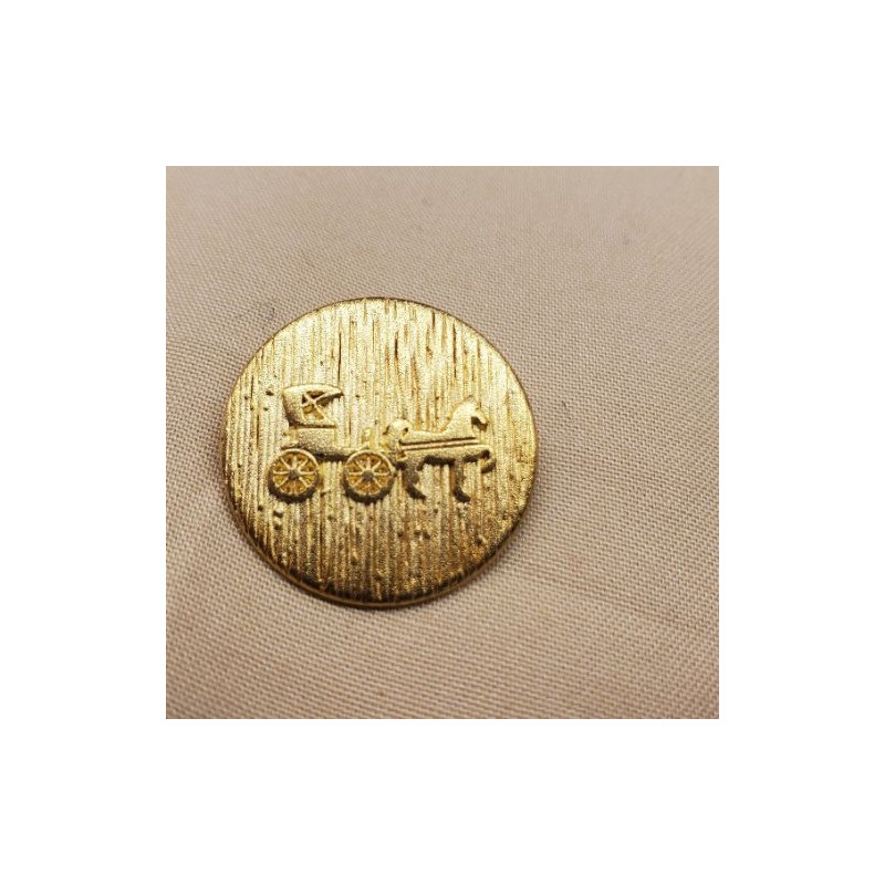 Bouton à Queue Métallique Motif Calèche – Or, 22 mm et 28 mm