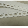 Broderie anglaise coton à trous blanche 4 cm