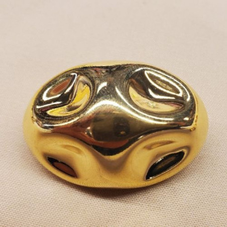 bouton/bijou métallique oval léger doré 35 mm/25 mm