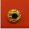 bouton/bijou métallique léger doré et noir 18 mm