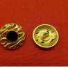 bouton/bijou métallique léger doré et noir 18 mm