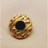 bouton/bijou métallique léger doré et noir 18 mm