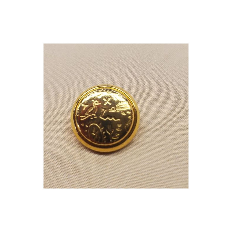 bouton/bijou métallique léger doré 18 mm