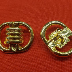 bouton/bijou métallique ovale  léger doré 28 mm x 22 mm