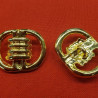 bouton/bijou métallique ovale  léger doré 28 mm x 22 mm