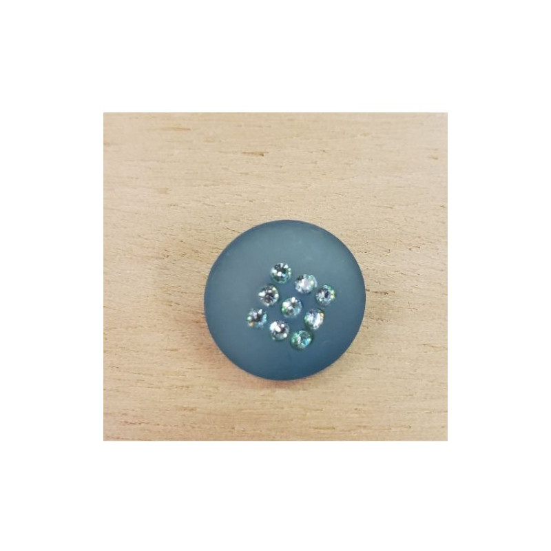 bouton incrusté de petits strass 15 mm