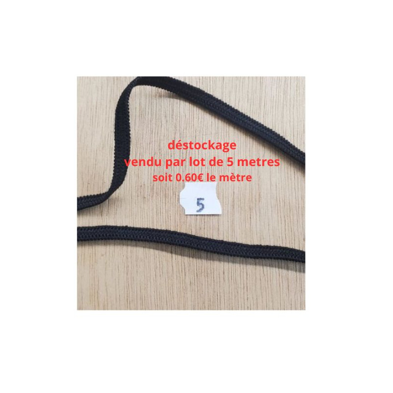 Déstockage Élastique Noir 5 mm – Lot de 5 ou 20 m – Souple et Extensible