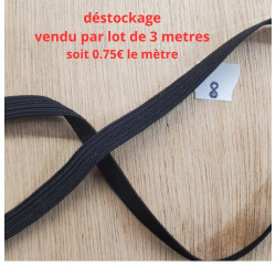 Déstockage Élastique Noir 8 mm – Lot de 3 ou 15 m – Souple et Extensible
