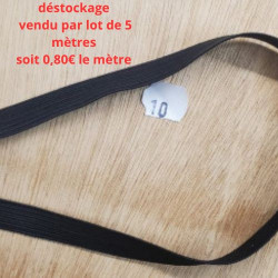Déstockage Élastique Noir 10 mm – Lot de 5 ou 20 m – Couture & Accessoires