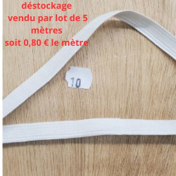 Déstockage Élastique Blanc 10 mm – Lot de 5 ou 20 m – Souple et Résistant