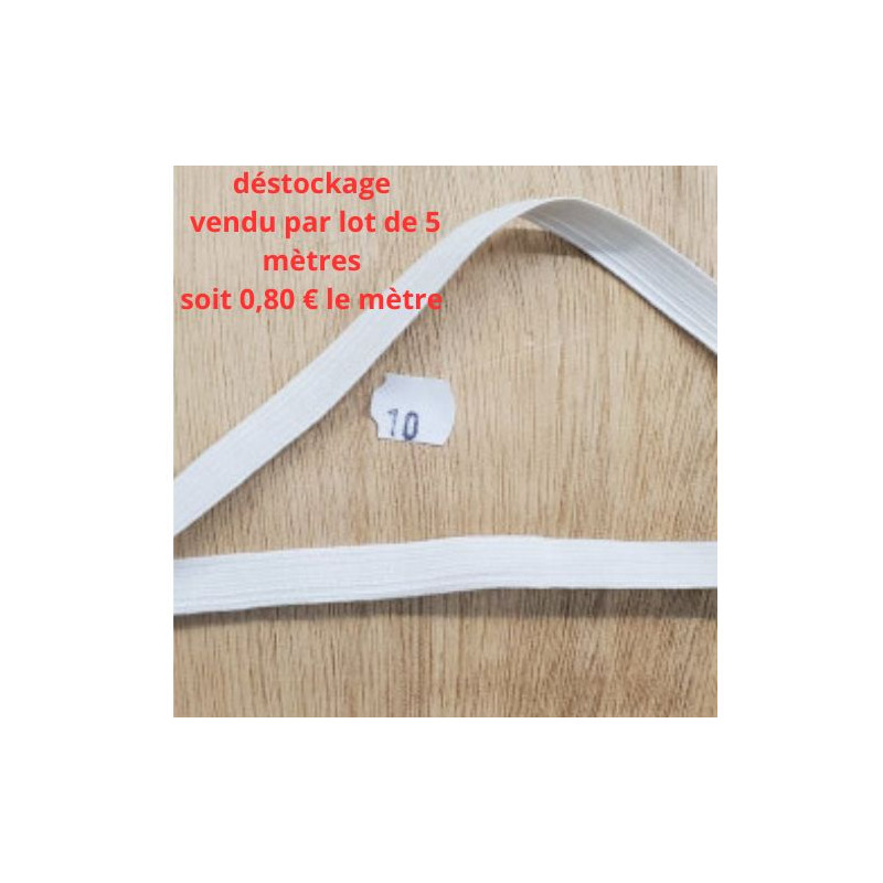 Déstockage Élastique Blanc 10 mm – Lot de 5 ou 20 m – Souple et Résistant