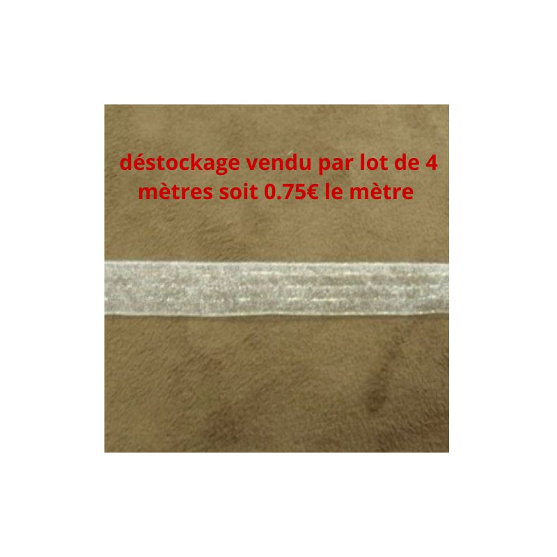 Déstockage ruban organza irisé blanc 14 mm – lot 4 m ou 10 m