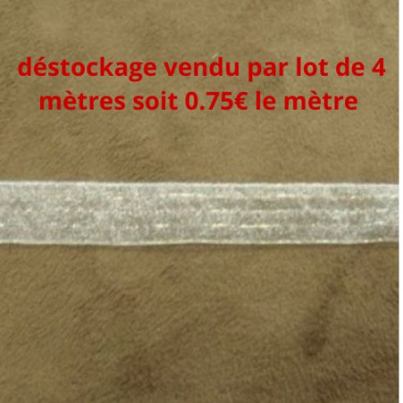 Déstockage ruban organza irisé blanc 14 mm – lot 4 m ou 10 m