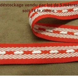 Déstockage Ruban Sangle Polyester Rouge et Blanc 20 mm – Au mètre, lot 5 m ou 20 m