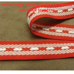 Déstockage Ruban Sangle Polyester Rouge et Blanc 20 mm – Au mètre, lot 5 m ou 20 m